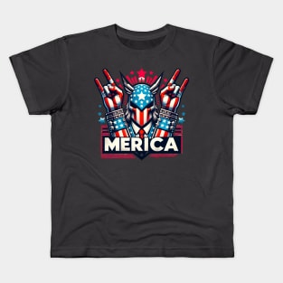 Trump Merica and 3rd World Country Rock Sign for 4th of July Kids T-Shirt